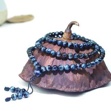 Genuine Blue Tiger Eye 108 Mala